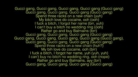 gucci gang karaoke lyrics|gucci gang lyrics copy paste.